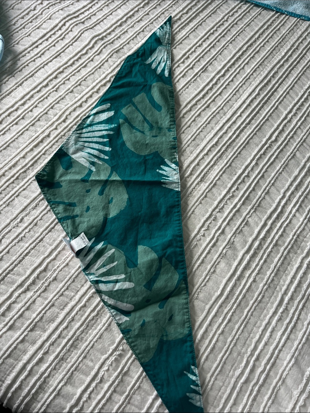 Hand made in Ghana Green Leaf Print Bandana - organic cotton
